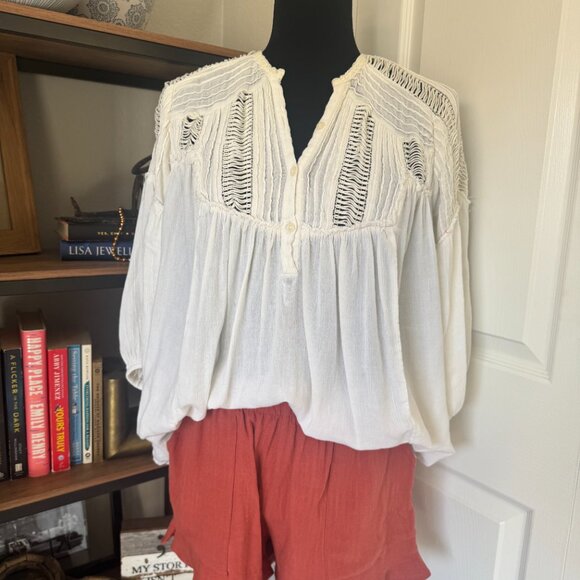 Rust Cotton/Linen Ruffle Shorts - Size M - Picture 4 of 4